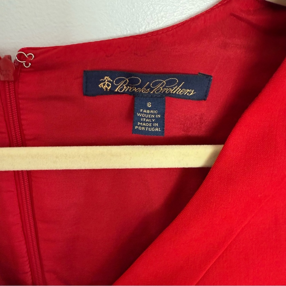 Brooks Brothers Dress Size 6 Red Form Fitting Wool Holiday Estethia G.B. Conte - Picture 6 of 11